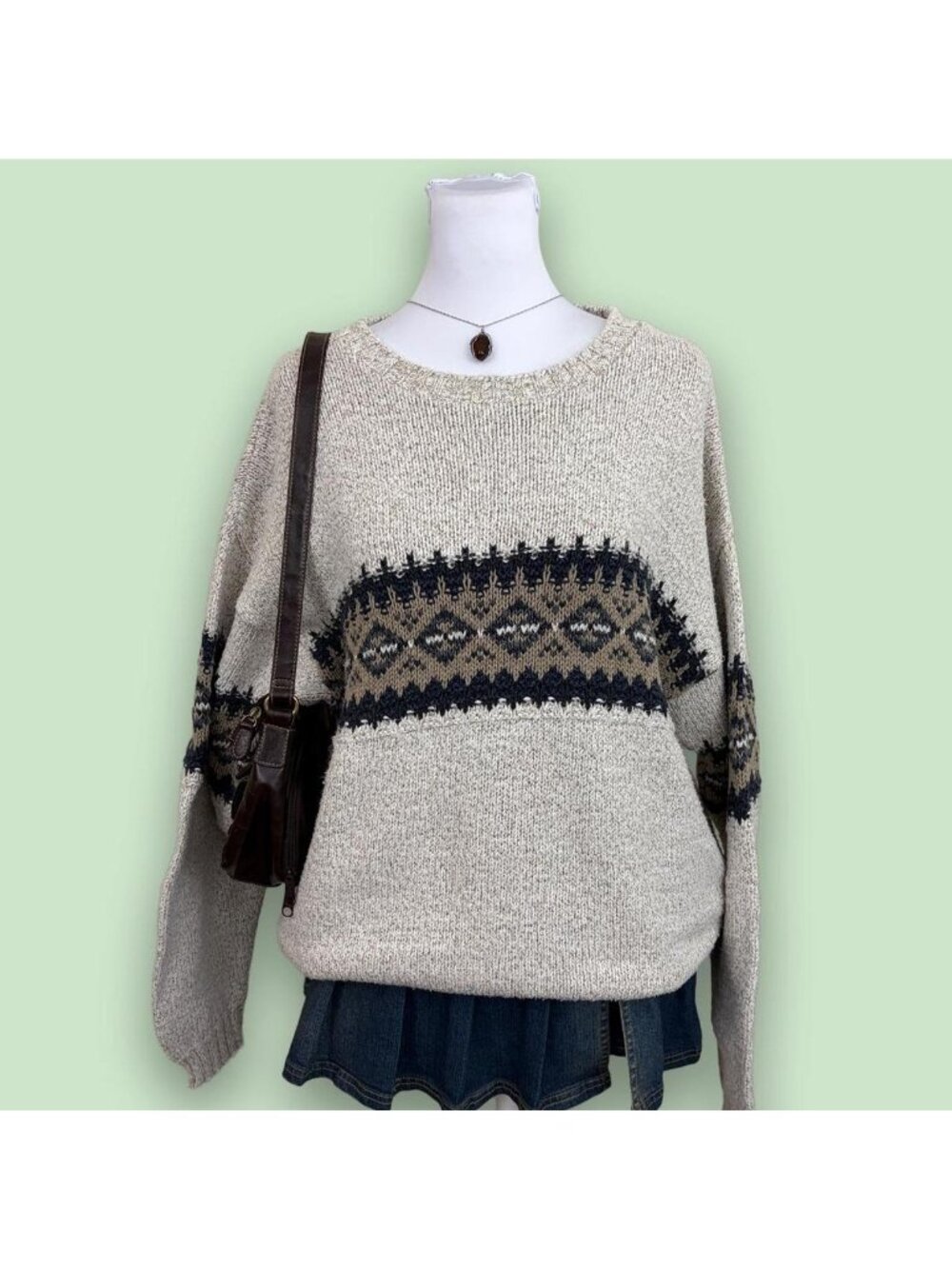 90s striped granola girl sweater